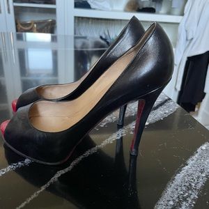 Christian Louboutin Classic Leather Peep Toe Heel